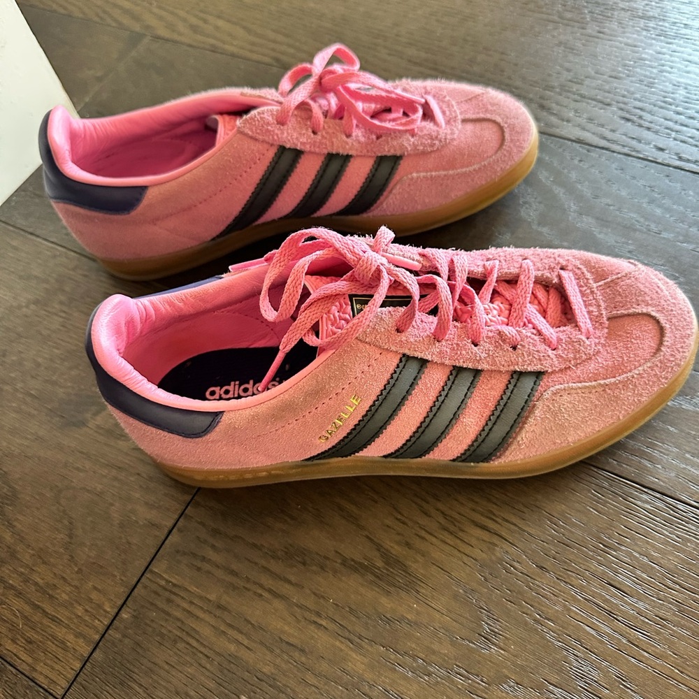 Adidas gazelle Pink Sneakers with Black Stripes